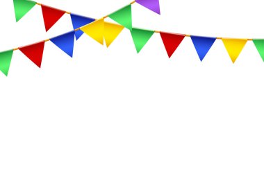 Party flag. Banner with garland of colour flags. Vector illustration
