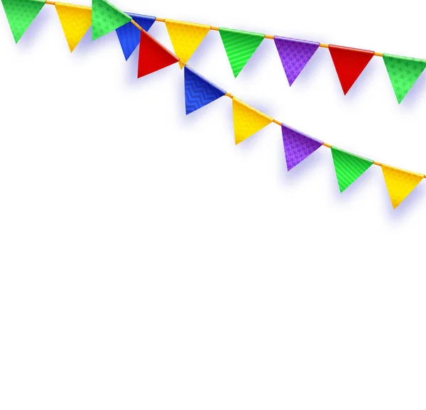Party Flag Banner Garland Colour Flags Vector Illustration — Stockvector