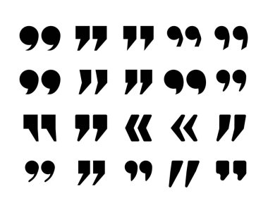 Quotation marks vector collection. Black quotes . Speech mark symbol. Vector illustration