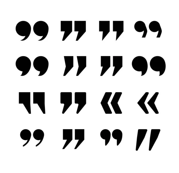 Quotation Marks Vector Collection Black Quotes Speech Mark Symbol Vector — Stockvector