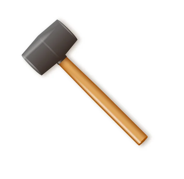 带木制把手的橡胶锤 石锤用于铺装石材和瓷砖 合同和锁匠工作的设备 矢量说明 — 图库矢量图片