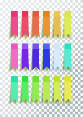 Sticky notes. collection of colorful vector sticky notes, transparent shadows. Vector illustration
