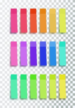 Sticky notes. collection of colorful vector sticky notes, transparent shadows. Vector illustration