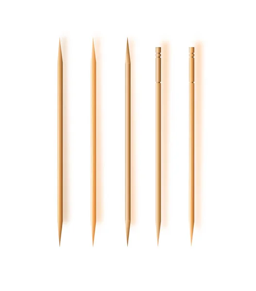 Toothpicks Hygiene Health Toothpicks White Background Vector — Vetor de Stock