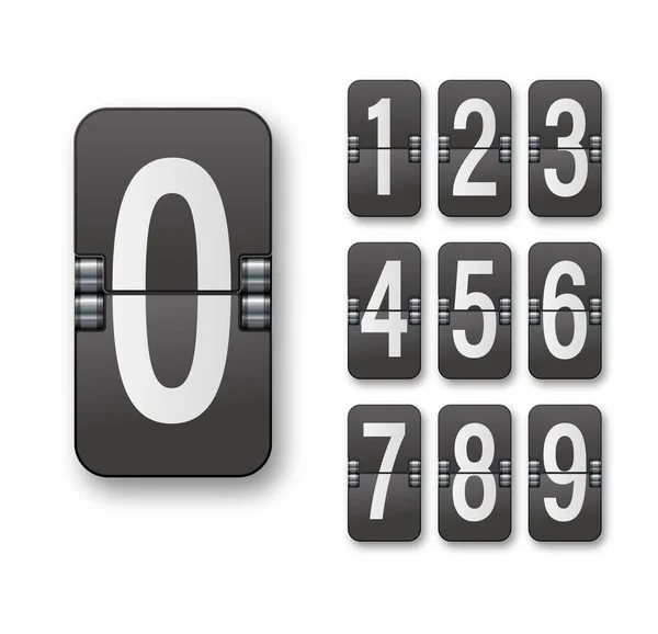 Contagem Regressiva Relógio Definir Números Virar Relógio Exibição Flip Contador — Vetor de Stock