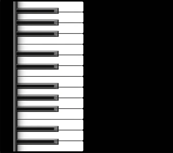 Musical Instrument Row Black White Keys Vector Illustration — Archivo Imágenes Vectoriales