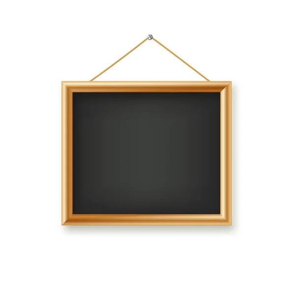 Signboards Wooden Frame Hanging Restaurant Menu Board School Vector Chalkboard — Stock Vector