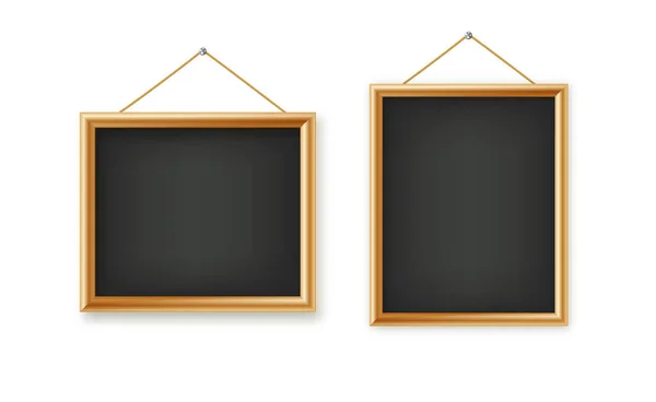 Pictogramborden Een Houten Frame Restaurant Menukaart Schoolvector Schoolbord Schrijfoppervlak Voor — Stockvector