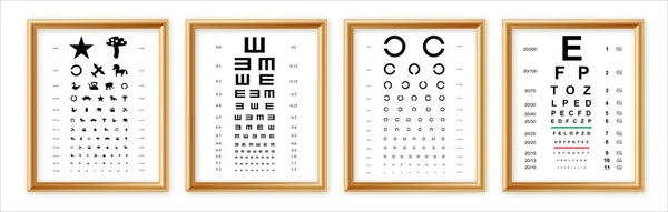 Eyes Test Charts Latin Letters Isolated Background Art Design Medical — Stock Vector
