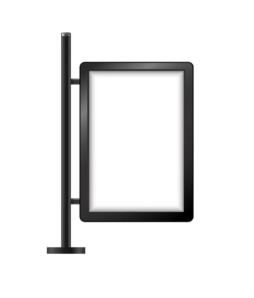 通りの看板は 透明な背景に隔離マウントされた照明のライトボックスをぶら下げ 現実的な空のブランクモックアップテンプレート ベクターイラスト — ストックベクタ