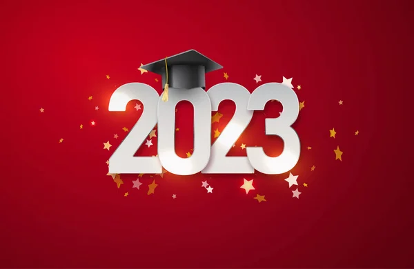 Class 2023 Vector Text Graduation Gold Design Congratulation Event High — Stock Vector