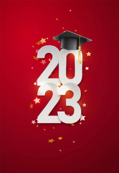 Class 2023 Vector Text Graduation Gold Design Congratulation Event High — Stock Vector
