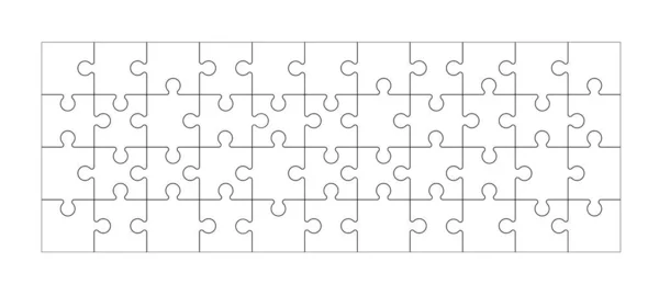 Set Van Zwart Wit Puzzelstukjes Geïsoleerd Een Witte Achtergrond Vector — Stockvector