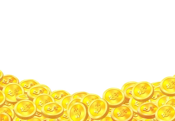Coins Lot Money Flying Gold Coins Golden Rain Jackpot Success — Stockvektor