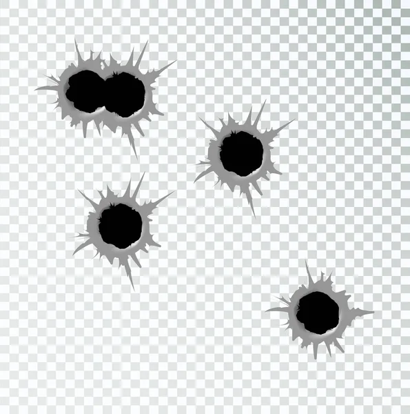 子弹孔 放在不同的颜色或背景上很容易 矢量说明 — 图库矢量图片