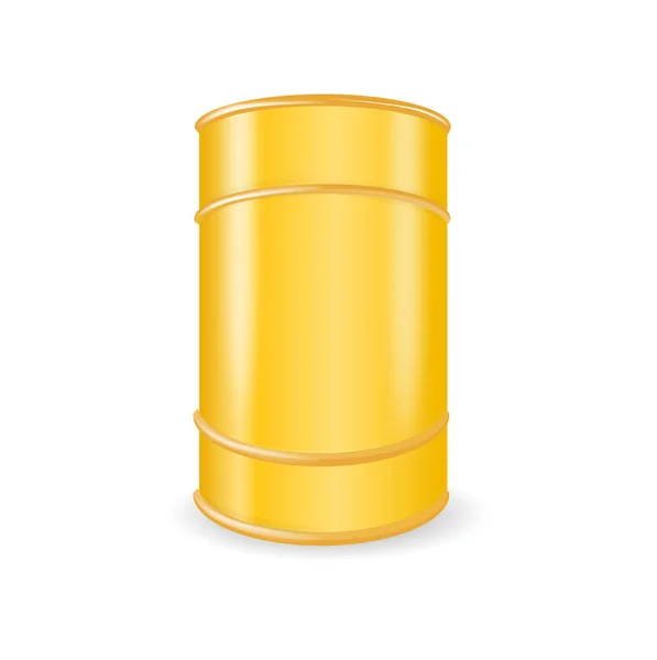 Gelbes Metallöl Kraftstoff Benzinfass Set Isoliert Design Verpackungsvorlage Für Mockup — Stockvektor