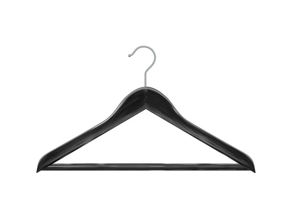 Black Wooden Clothes Hangers Isolated White Background Wooden Hanger Realistic — Stock Vector