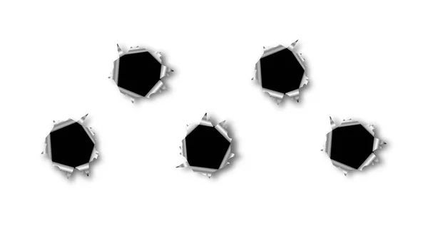 Fem Kulhål Isolerad Vit Transparent Bakgrund Vektorillustration Eps — Stock vektor