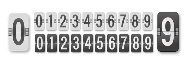 Flip Αριθμούς Στυλ Πίνακα Αεροδρόμιο Τερματικό Πίνακα Άφιξης Τους Αριθμούς — Διανυσματικό Αρχείο