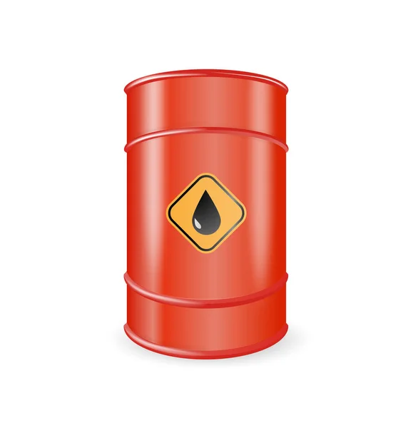 Aceite Metal Rojo Combustible Juego Barriles Gasolina Aislado Plantilla Diseño — Archivo Imágenes Vectoriales