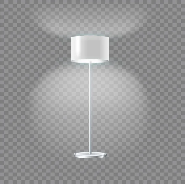 Realistische Stehlampe Moderne Elektrische Fackel Mit Isoliertem Licht Auf Transparentem — Stockvektor