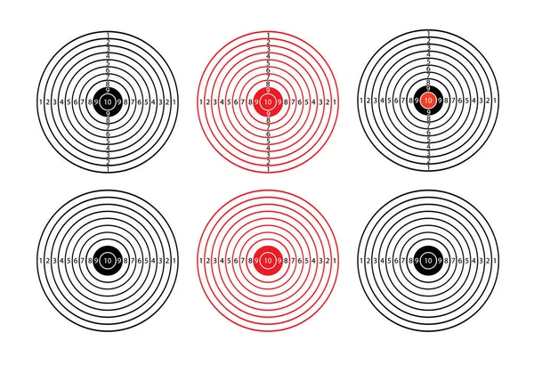 Mål Med Siffror För Skytte Ett Skjutområde Runda Mål Med — Stock vektor