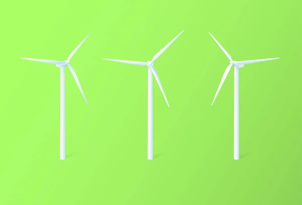 Central Eólica Fábrica Turbinas Eólicas Concepto Industrial Energía Verde Ilustración — Archivo Imágenes Vectoriales