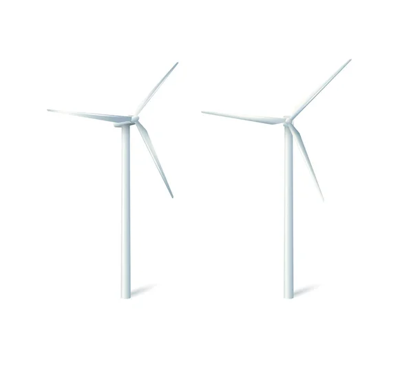 Centrale Eolica Fabbrica Turbine Eoliche Concetto Industriale Energia Verde Illustrazione — Vettoriale Stock