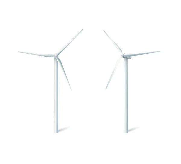 Centrale Eolica Fabbrica Turbine Eoliche Concetto Industriale Energia Verde Illustrazione — Vettoriale Stock
