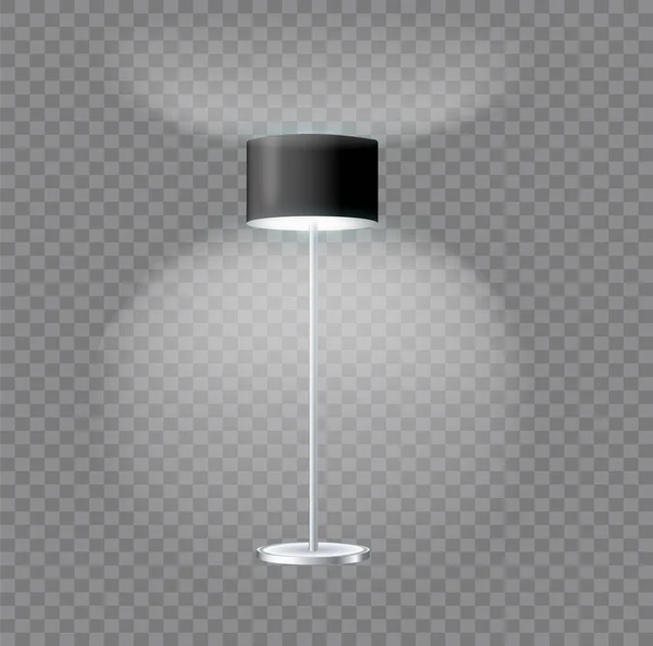Realistische Stehlampe Moderne Elektrische Fackel Mit Isoliertem Licht Auf Transparentem — Stockvektor