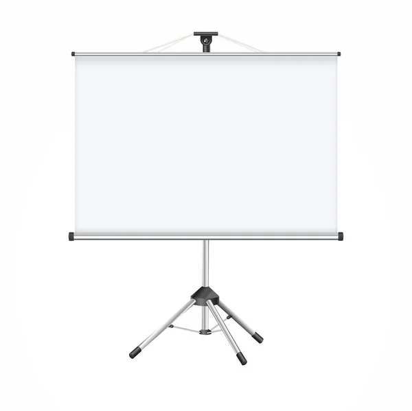 Projector Screen Empty White Board Presentation Conference Wall Creen White — Stock Vector