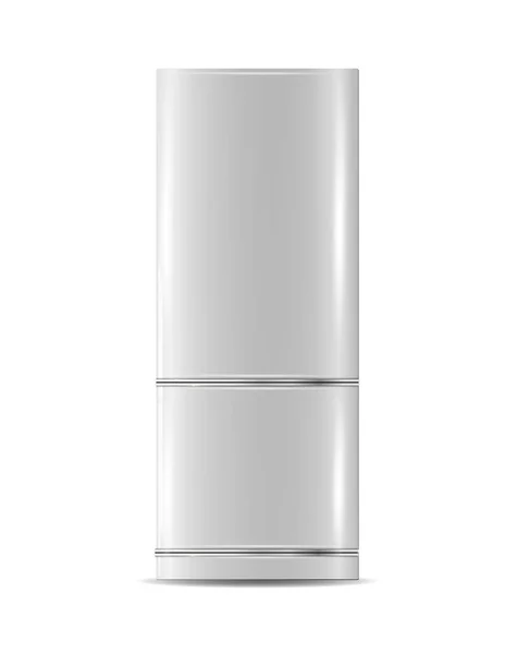 Сучасні Холодильники Реалістичні Срібні Охолоджувачі Холодильники Різного Розміру Домашньої Або — стоковий вектор