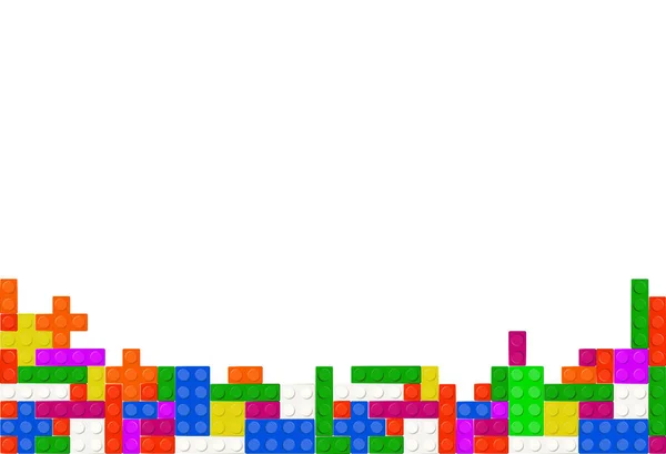 Zökkenőmentes Vektor Építőkocka Blokkok Játék Mint Lego Színes Műanyag Játék — Stock Vector