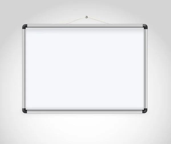 磁标白板现实空白板与标记笔和磁铁 业务演示办公室白板隔离向量模型 矢量说明 — 图库矢量图片
