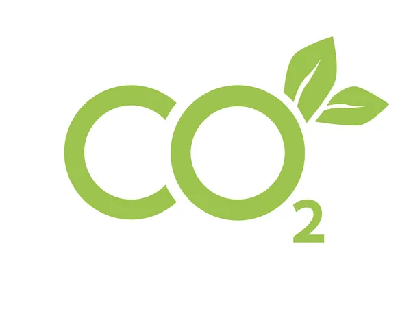Co2 Semleges Ikon Széngázkibocsátás Csökkentő Zöld Címkék Ökológia Környezetvédelem Levegőszennyezés — Stock Vector