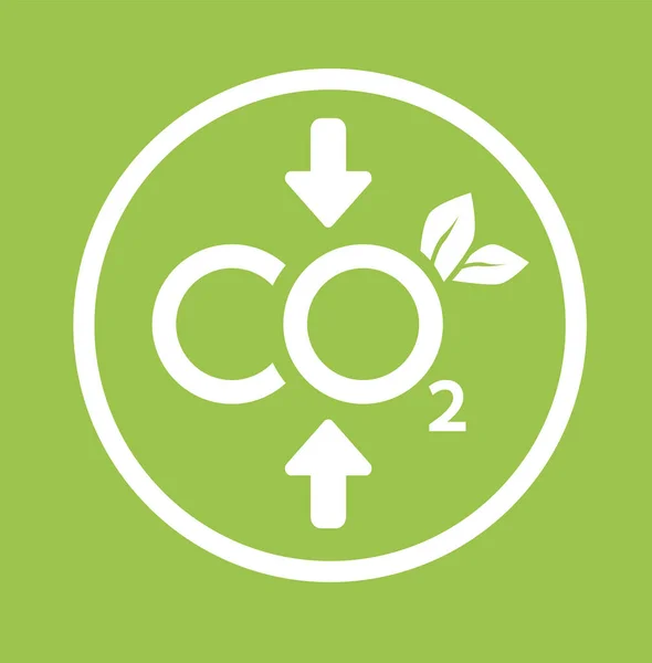 Co2 Нейтральна Піктограма Зменшення Викидів Вуглекислого Газу Зеленими Мітками Екологія — стоковий вектор