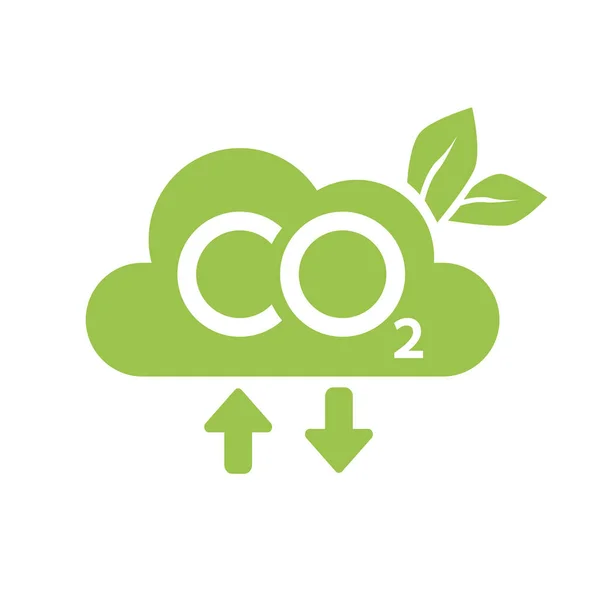 Co2 Нейтральна Піктограма Зменшення Викидів Вуглекислого Газу Зеленими Мітками Екологія — стоковий вектор