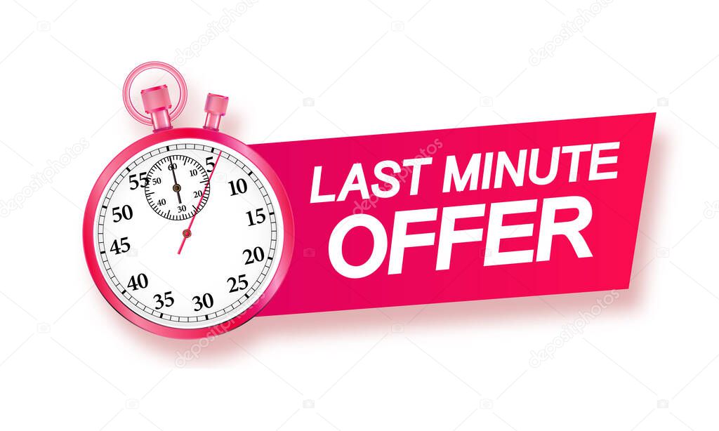 Last minute offer hot sale pink barbie style. Sale countdown badge.Hot sales limited time only discount promotions.Vector illustration