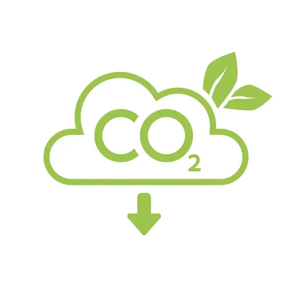 Icono Co2 Neutral Etiquetas Verdes Reducción Emisiones Gases Carbono Ecología — Archivo Imágenes Vectoriales