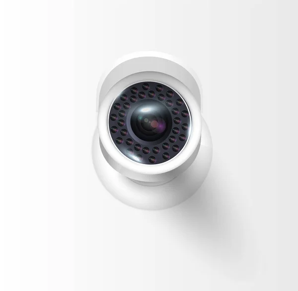 现代建筑上的监控摄像头专业的监控摄像头安全系统 技术概念 用于安全系统区域控制的视频设备 矢量说明 — 图库矢量图片