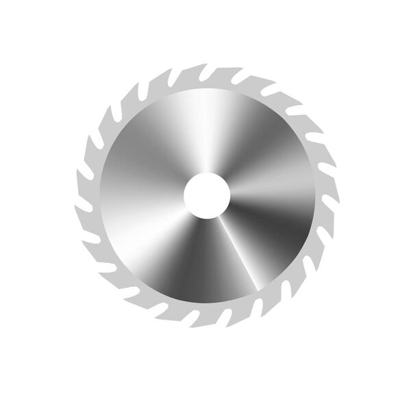 Круглая пила металлическая плоская икона. Инструмент пилы для пилы. Векторная иллюстрация