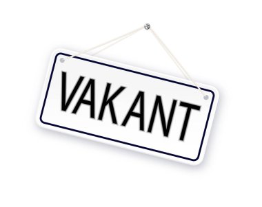 Boş beyaz arkaplanda boş afiş. Kariyer anlayışı, işe alım, boşluk ve insan kaynakları. 3B Vektör illüstrasyonu.