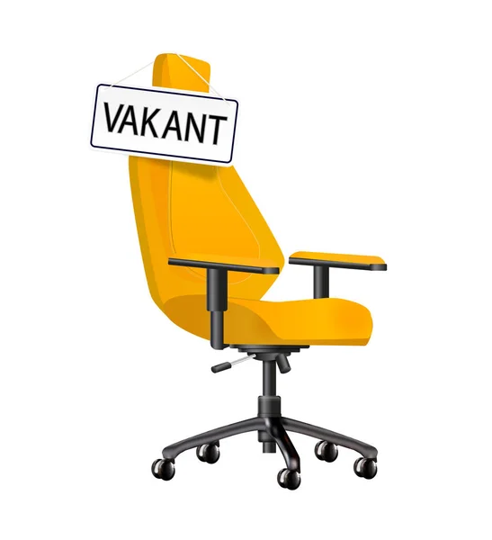 Vide Concept Recrutement Entreprises Chaise Bureau Avec Panneau Vacant Nous — Image vectorielle