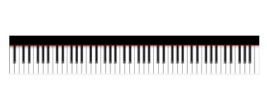 Müzikal düz fon. Piyano tuşu, klavye. Melodi. Enstrüman. vektör illüstrasyonu