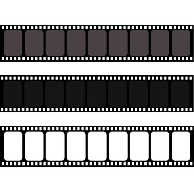 Vector film şeridi çizimi. Beyaz arkaplan ile izole edilmiş film