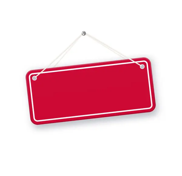 Red Shop Door Signs Hanging Isolated Empty Blank Sign Store — Stock Vector