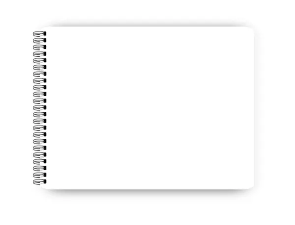 Cuaderno Texto Maqueta Detalles Identidad Corporativa Burla Blanco Con Sombra — Vector de stock
