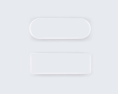 Vektör 3d Yuvarlak ve Kare Beyaz Metal, Plastik Boş Düğme Rozeti izole edildi. Düğme Rozeti. Broş iğnesi. Markalaşma Şablonu.