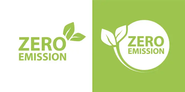 Zero Emission Net Nul Icoon Co2 Netto Nul Emissie Co2 — Stockvector