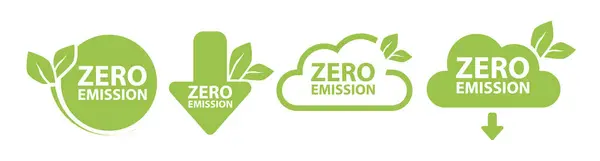 Nulla Kibocsátás Karbonsemleges Zéró Üvegházhatásúgáz Kibocsátási Célkitűzés Vektorillusztráció — Stock Vector